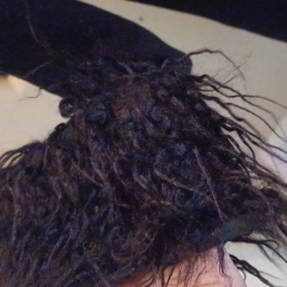 DOLLSKILL 3X WIDOW BLACK LONG SLEEVE FAUX FUR NECK/CUFFS BUCKELS FRONT SWEATER - Picture 7 of 16